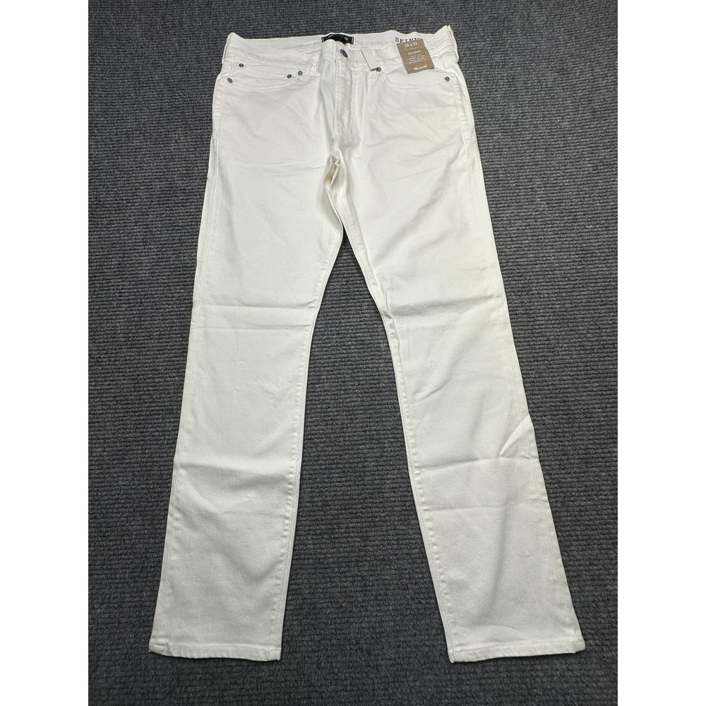 Madewell Jeans Mens 36x32 White Skinny Fit‎ Stretch Denim 5-Pocket